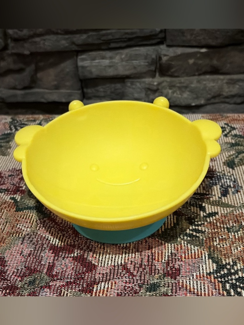 Yellow Suction Bowl for Kids - Bright Smiley Design